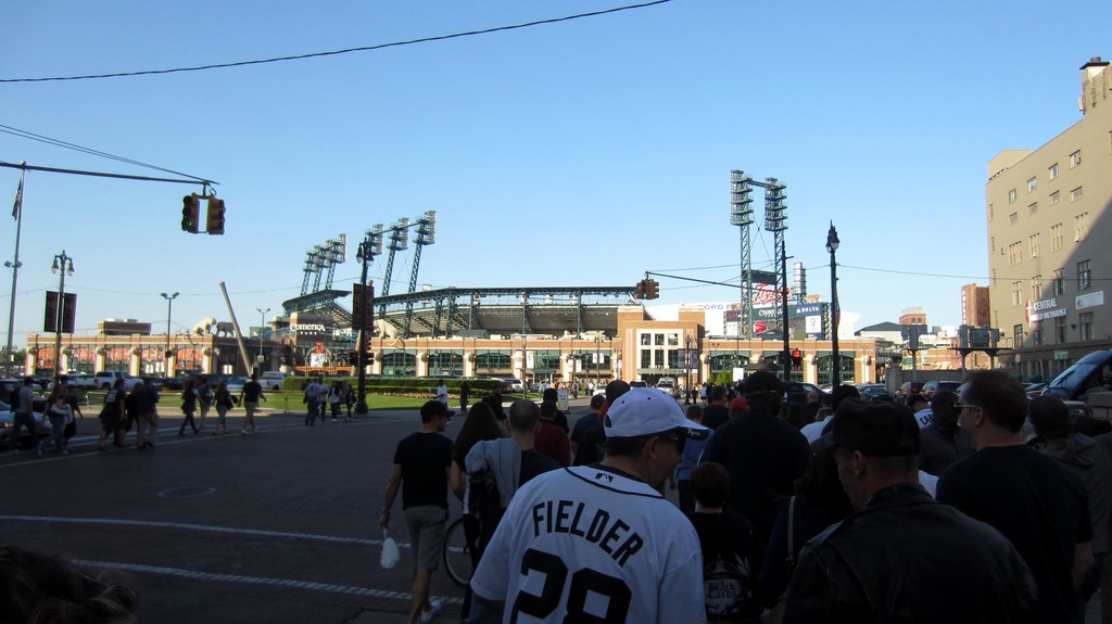 Outside Comerica Park