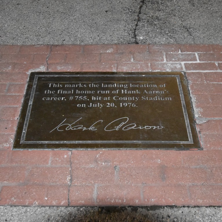 The spot where Hank Aaron's 755th home run landed.