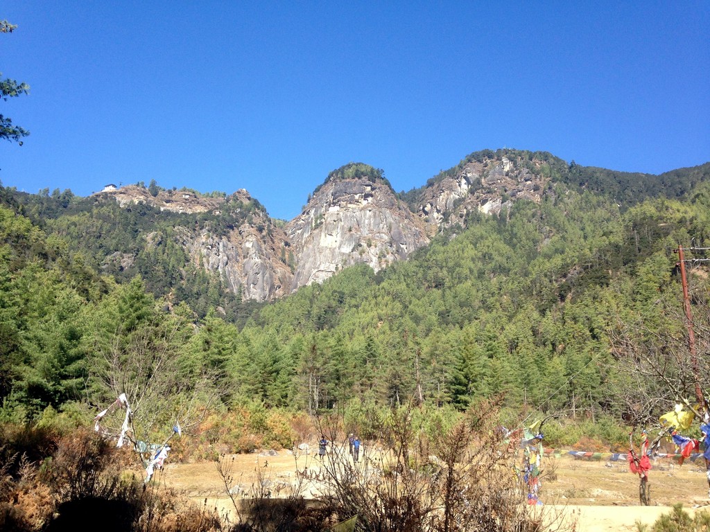 Taktsang from the valley floor