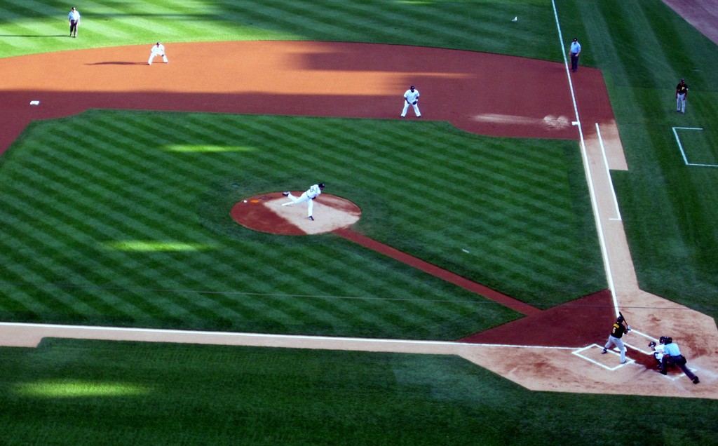 First pitch at Comerica Park