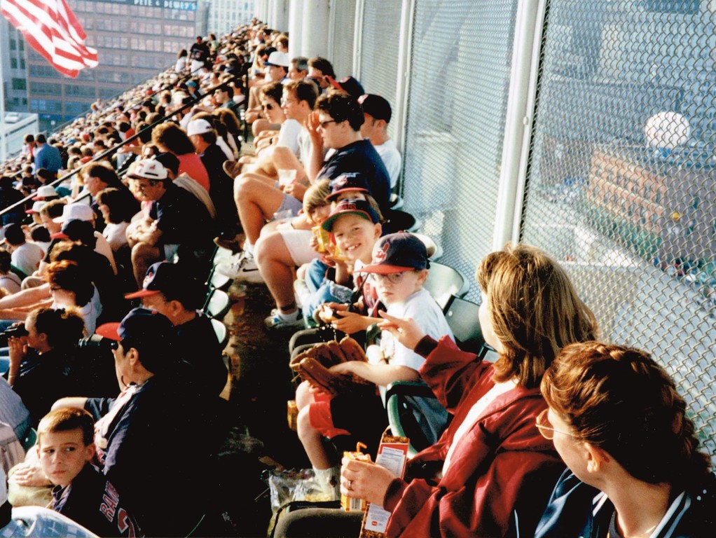 Jimmy, as a kid in the top row at Jacobs Field